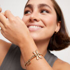 Elastic bracelet with 18K gold-plated dragonfly